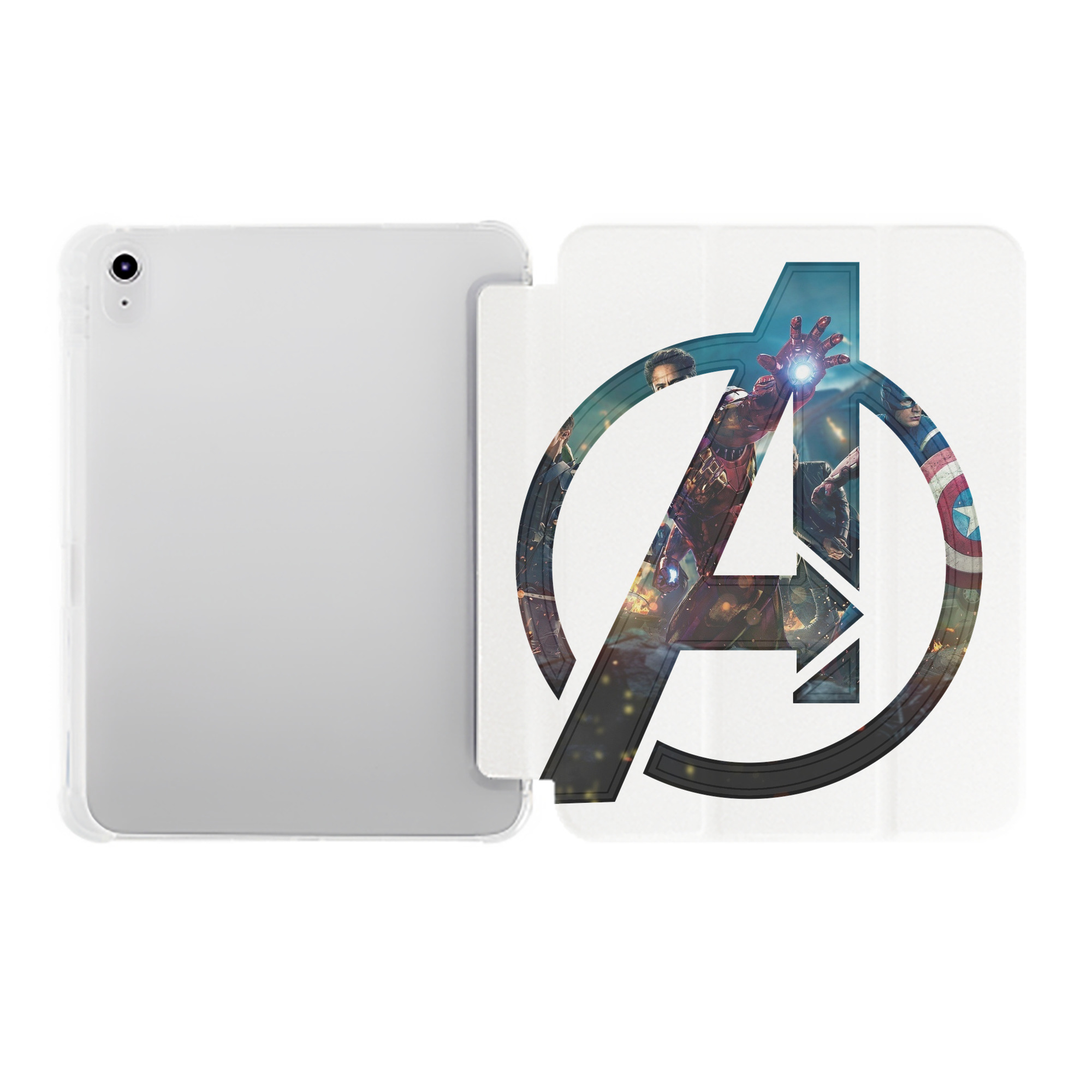 （画像用） アベンジャーズ The Avengers IPad ケース ペン収納付き 三つ折りスタンド PUレザー×シリコン 対応機種9.5/10.5/10.9インチ